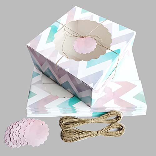 10 Pack Cake Boxes with Window Bakery Boxes for Cake Pie, 10x10x5 Inch