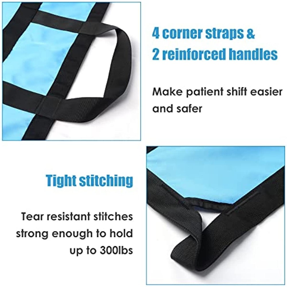 48"x40"Positioning Bed Pad with Reinforced Handles Multipurpose Transfer Sheets