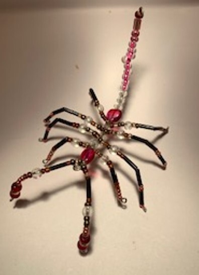 Handmade Pink Beaded Wire SCORPION