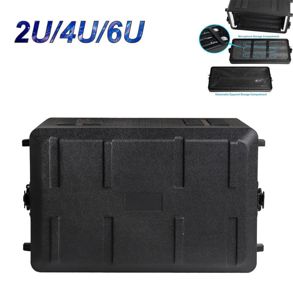 Waterproofing 2 Door W/ Microphone Compartments Rack Mount PC Amp Flight Case US