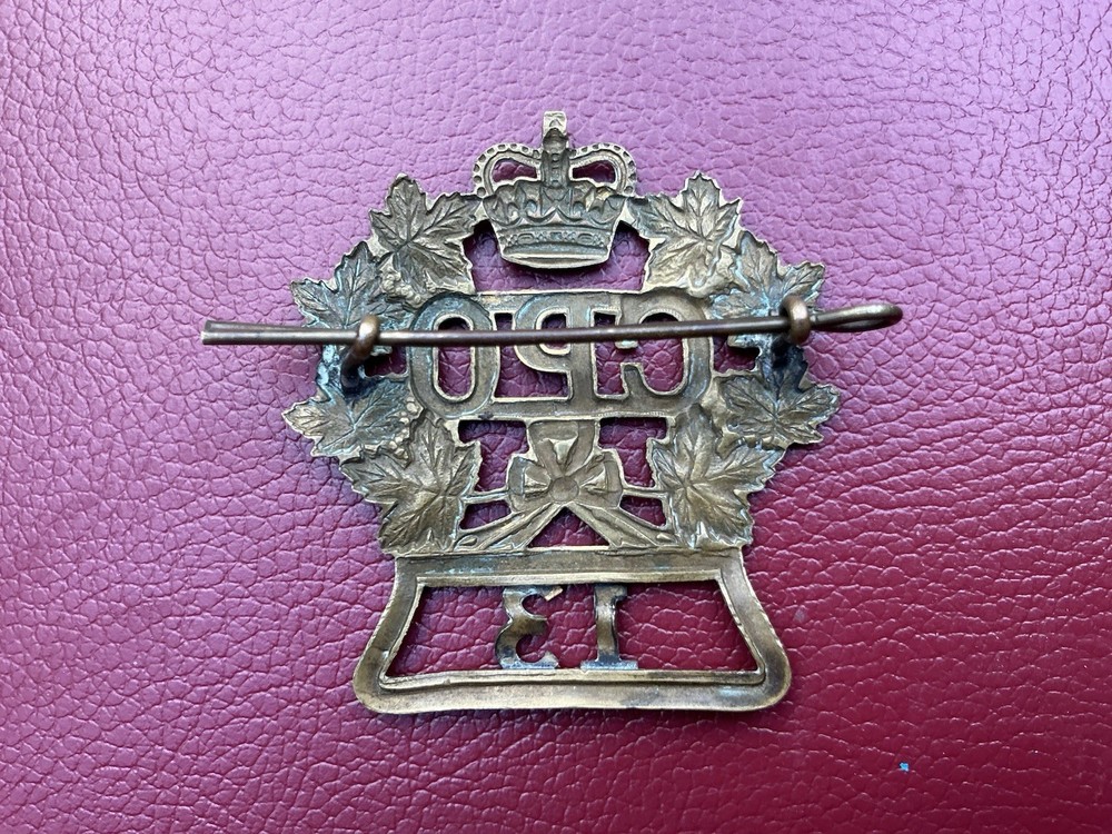 WW2 Era Canada Post Office (CPO) Brass Cap Badge