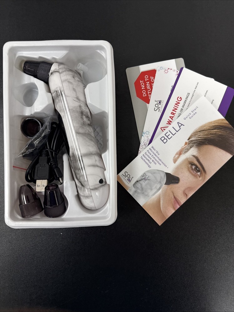 Spa Sciences BELLA 3-in-1 Microderm Pore Extractor & Micro Mister White Marble