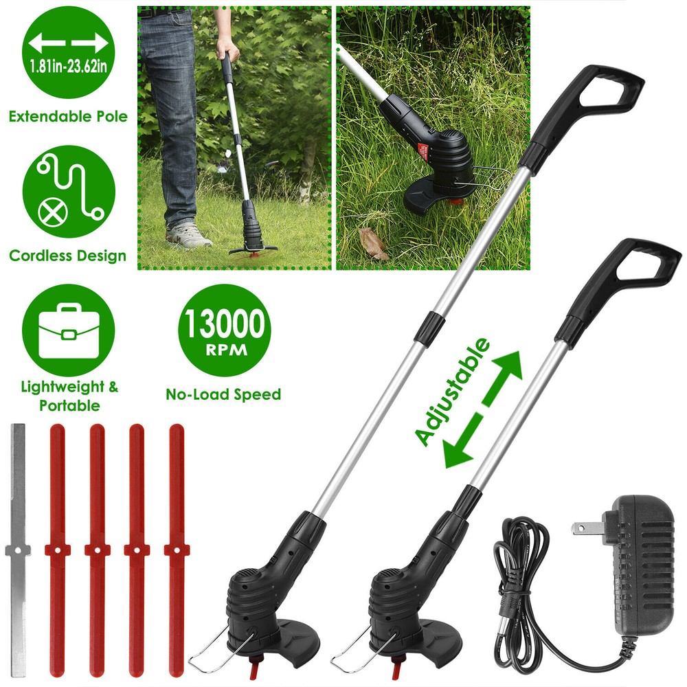 Electric Cordless Grass Trimmer Rechargeable Grass String Trimmer Weed Cutter