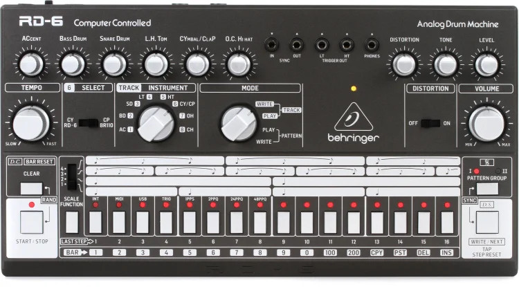 Behringer RD-6-BK Analog Drum Machine - Black