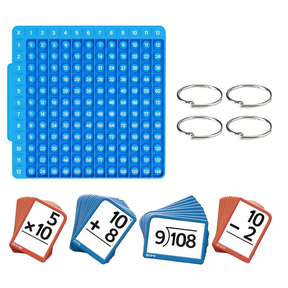 Math Flash Cards + Math Board, Multiplication Flash Card Times Table Chart, Math