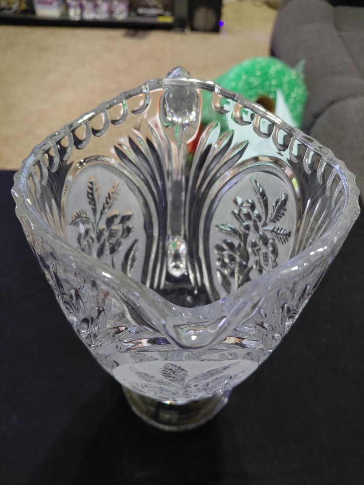 Kristal Zajecar 24% Lead Crystal Pitcher Flora Collection Pattern
