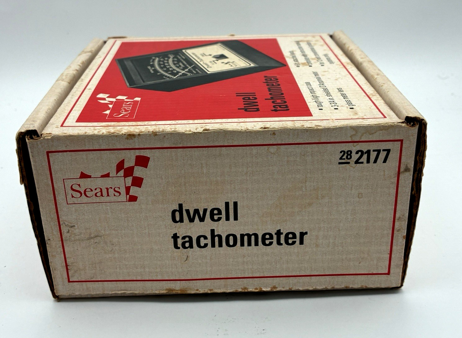 Vintage Sears Dwell Tachometer Model 28-2177 w/ Box Manual Diagnostic Meter