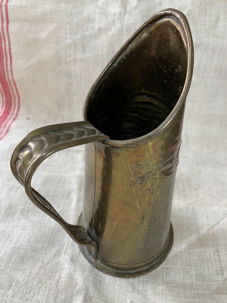 Vintage Hammered MINIATURE COPPER PITCHER w/ Embossed Grape & Vine Pattern