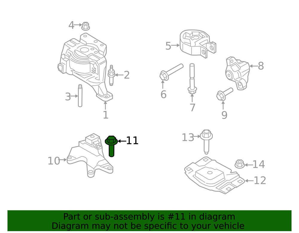 Genuine Ford Engine Mount Support Bracket Bolt W500520-S442