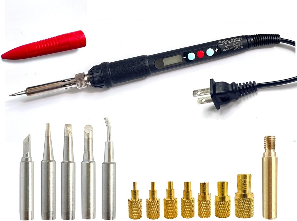 60W Digital Soldering Iron Heat Set Insert Tool with Extra Tips...
