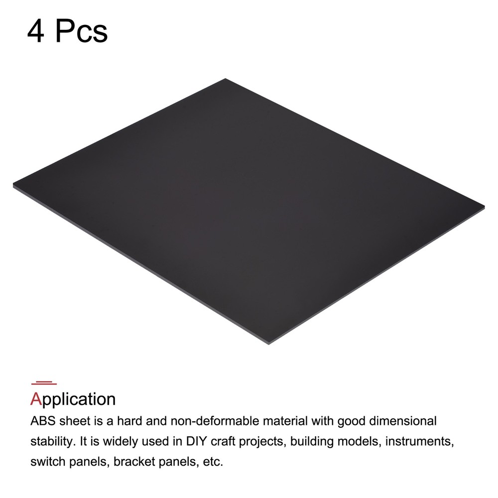 Black ABS Plastic Sheet 10x8x0.02" for Building Model, Panel, 8pcs