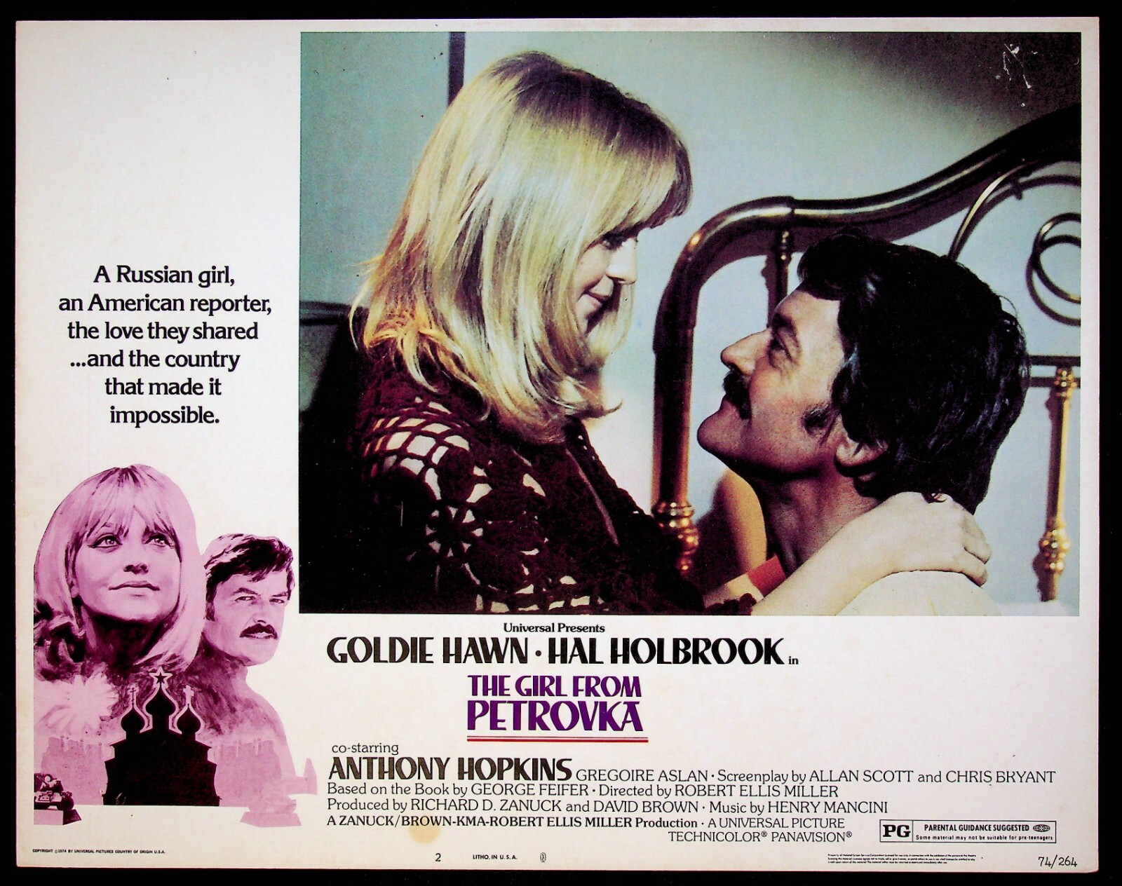 Girl from Petrovka 1974 Original Lobby Card #2 Comedy Romance Movie Goldie Hawn
