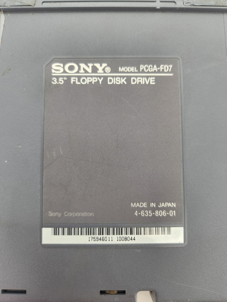 SONY® VAIO Model PCGA-FD7 3.5" Floppy Disk Drive - UNTESTED