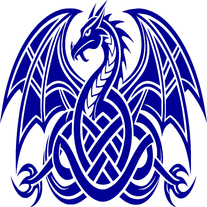 30 Custom Blue Celtic Dragon Personalized Address Labels