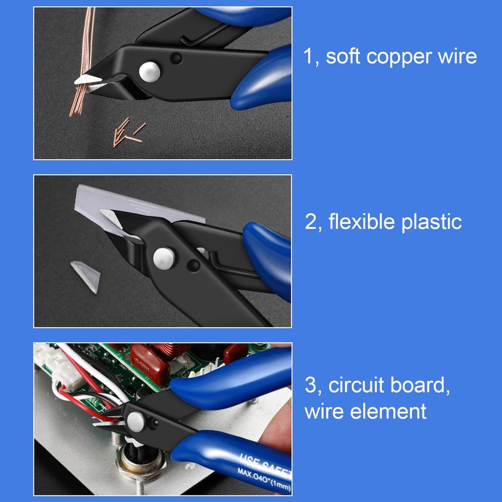 Flush Cutters 2 PCS Micro Wire Cutters for Jewelry Making Electronics Models