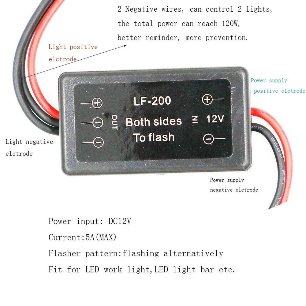YSY LF-200 Flash Strobe Controller Car Flasher Module for Led Work Light 12V ...