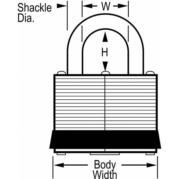 Master Lock 3Kalh Padlock, Keyed Alike, Long Shackle, Rectangular Steel Body,