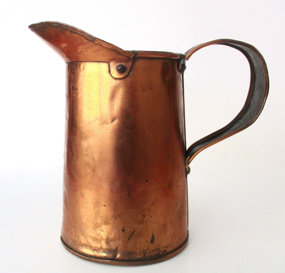Antique Copper Planter & Antique Copper Pitcher