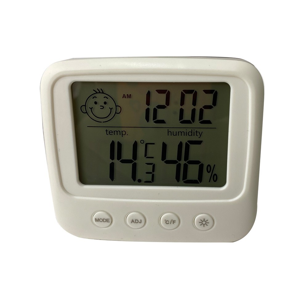 Electronic Indoor Thermometer Hygrometer Digital LCD Time Humidity Temperature
