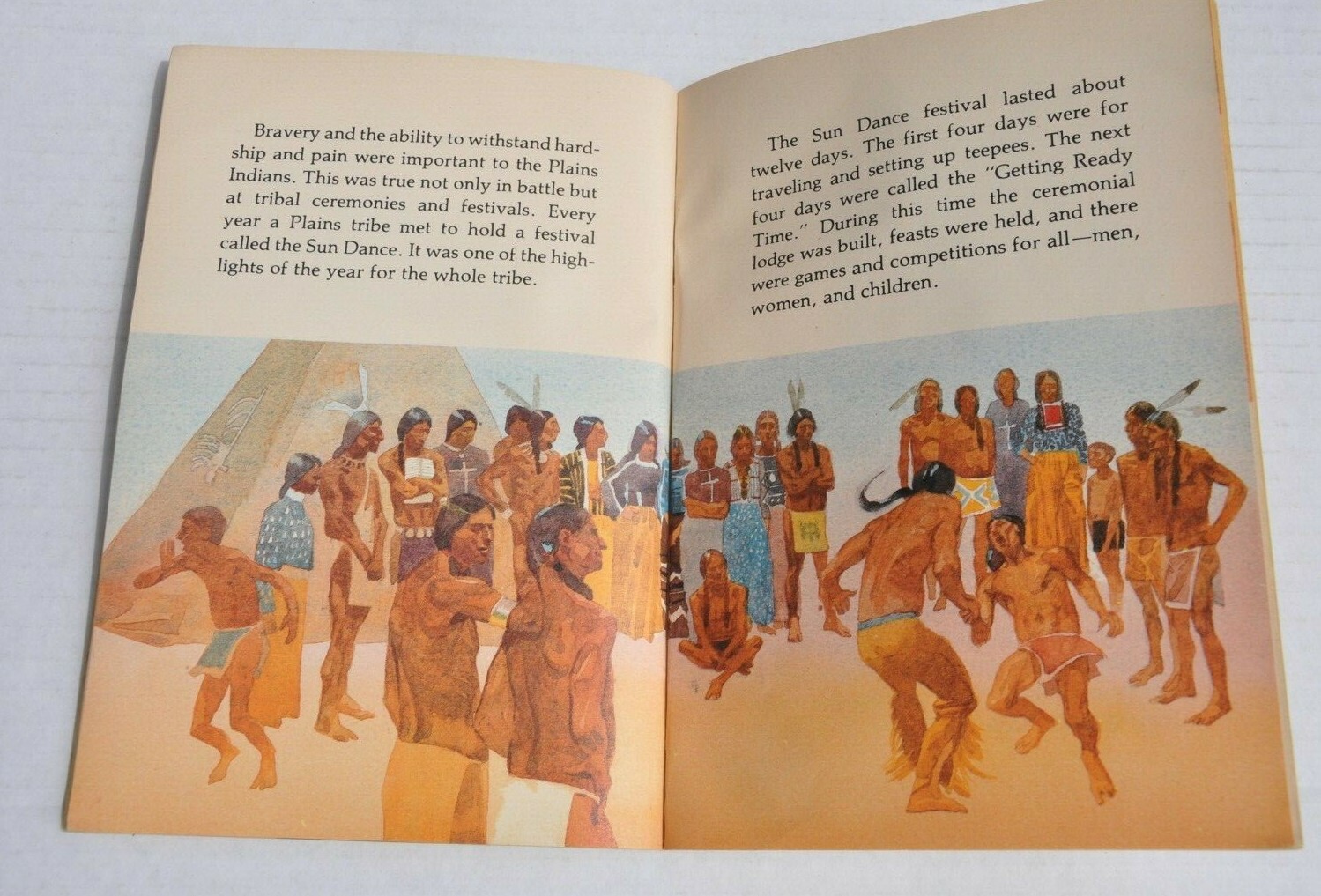 Indian of the Plains Rae Bains 1985 Children's Book Illustrated Vintage