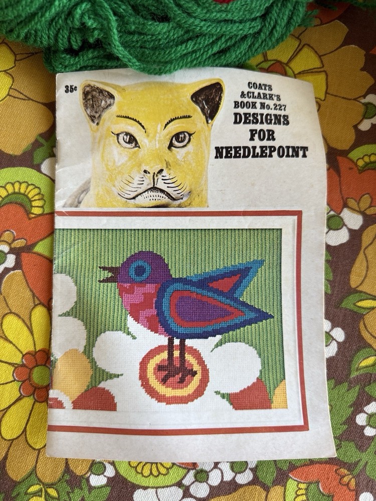 Vintage Strawberry & Hydrangeas Needlepoint Pillow Kits & Books
