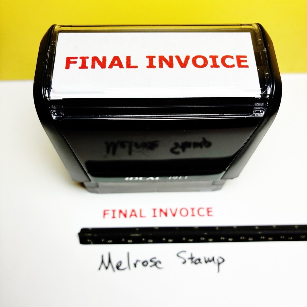 Final Invoice Rubber Stamp Red Ink Self Inking Ideal 4913