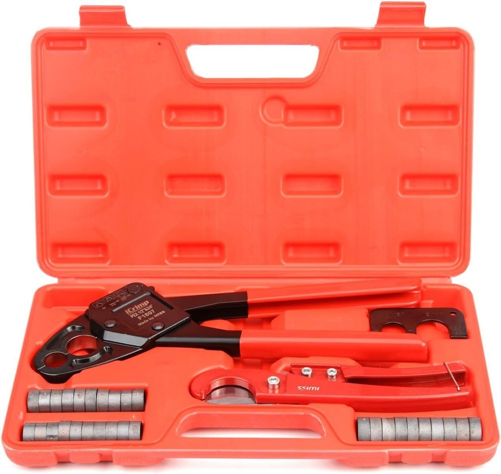 Angle Head 1" PEX Pipe Crimping Tool Single Crimper W/ Foldable Handle Tool New