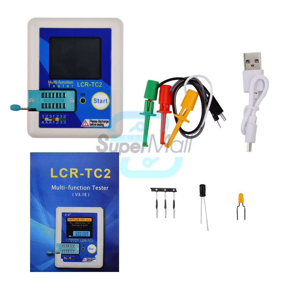 High-precision LCR-TC2 Transistor Tester V3.1E Upgraded Version with Cable Kit-
