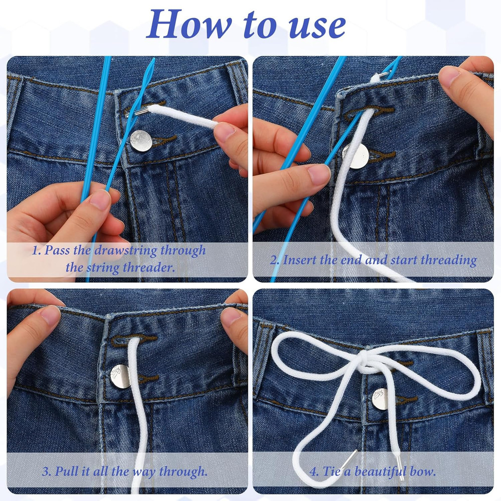 6 Pcs Flat and Round Drawstring Cords, 54" Hoodie String Replacement with Eas...