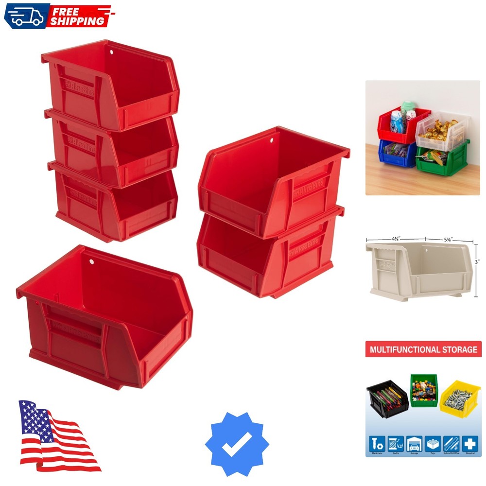 30210 AkroBins Plastic Storage Bins, Space-Saving Stackable Bins for Garage, ...