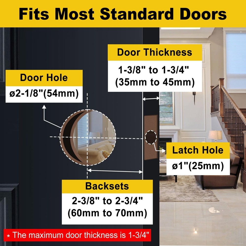 CML Hardware Matte Black Keyed Entry Door Knob for 1 Pack,