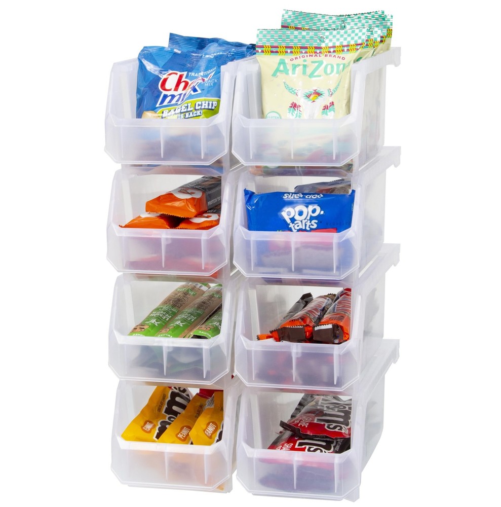ReadySpace Medium Plastic Storage Bins, Stackable Organizer Containers for Cl...