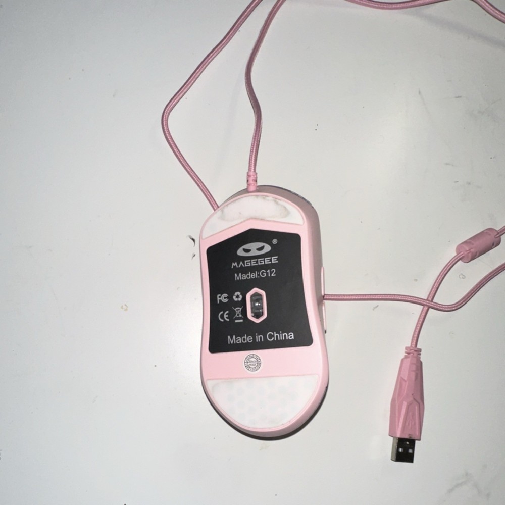 MAGEGEE Pink Wired Membrane Keyboard GT838, G12 Mouse & Kitty Mousepad Bundle