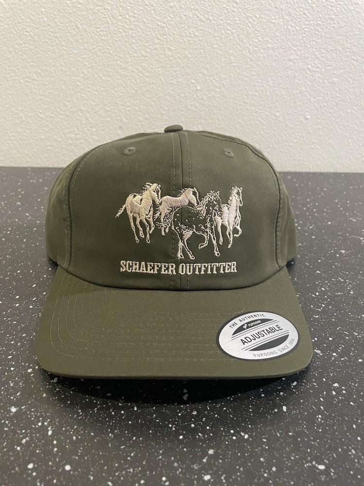 Schaefer Outfitter Olive Green Horses Adjustable Strap Hat