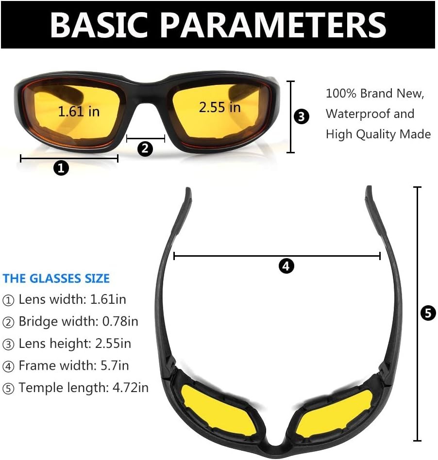 Ultimate Protection: 3 Pack Windproof & Waterproof Motorcycle Goggles for Riders