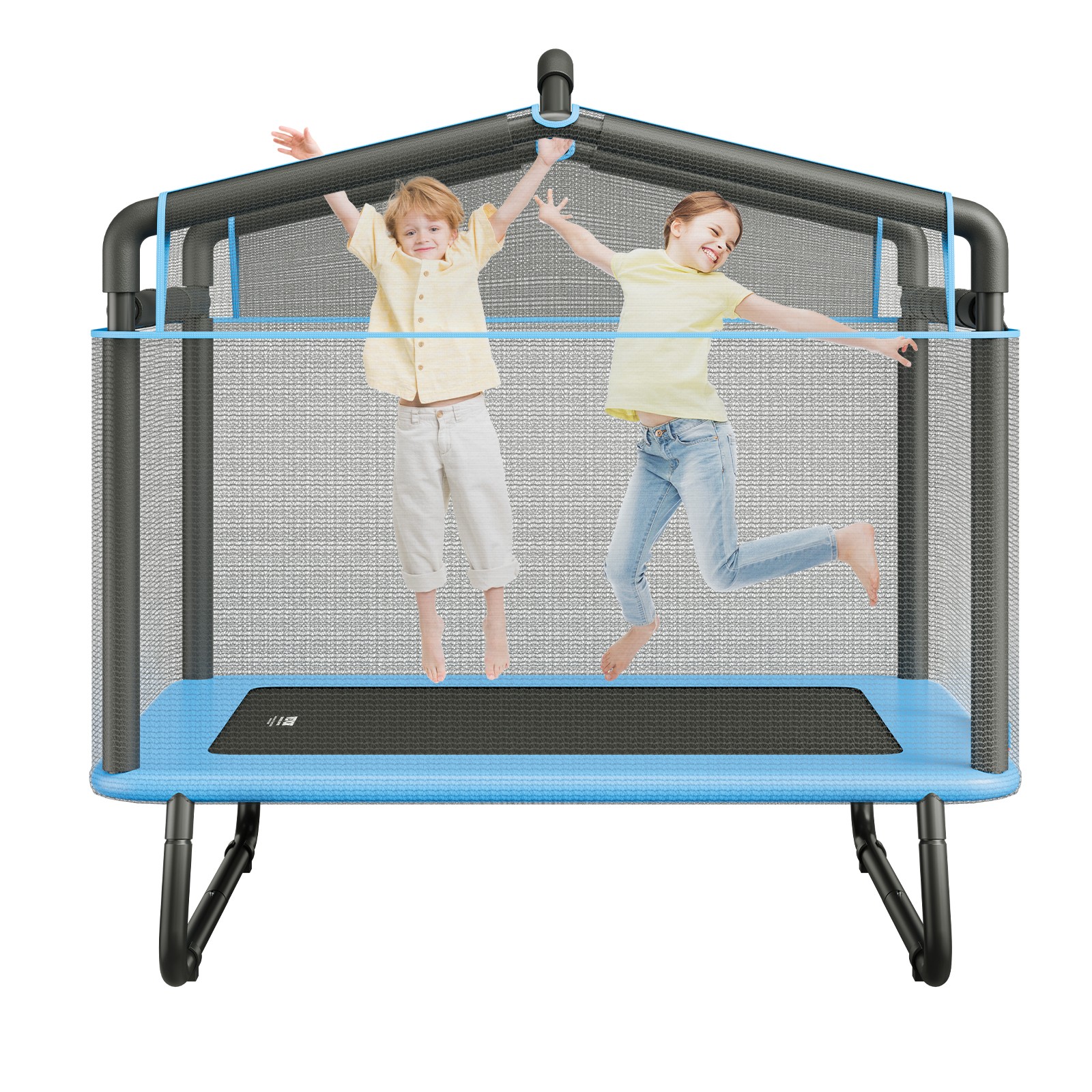 Uimoso 6FT Trampoline for Kid Toddlers with Enclosure Net Gymnastics Bar Hammock