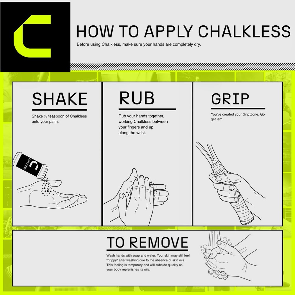 Chalkless Grip Enhancer, Less Mess Non Toxic Replacement for Liquid Chalk,...