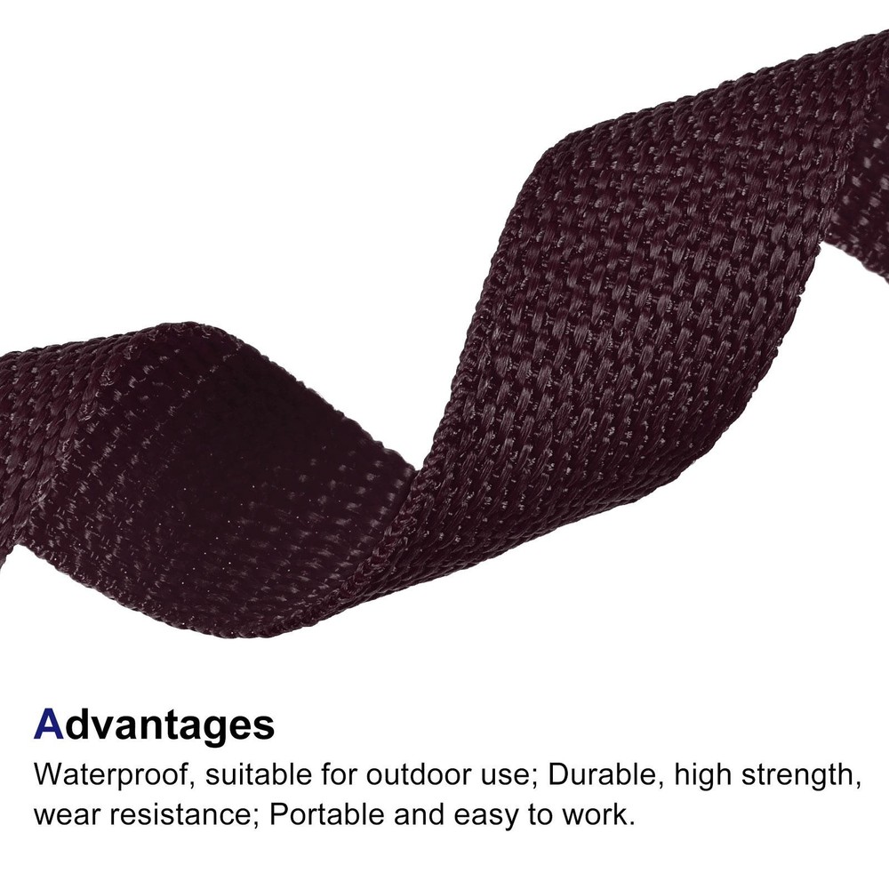 Lightweight Polypropylene Webbing Strap 1" 10 Yards Brown Strapping