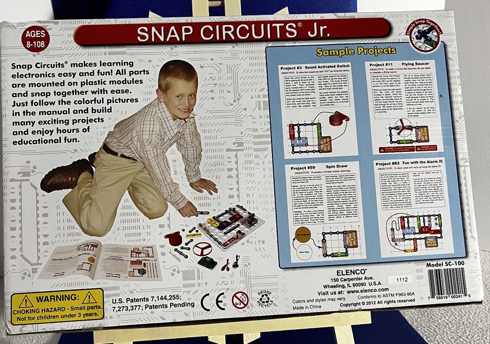 Elenco Snap Circuits Jr SC-100 Electronics Kit Science 8+ STEM 100% Complete EUC