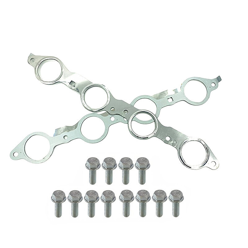 NEW LS MLS Manifold Header Gasket Pair W/Bolts For LS1 4.8 5.3 5.7 6.0 6.2L