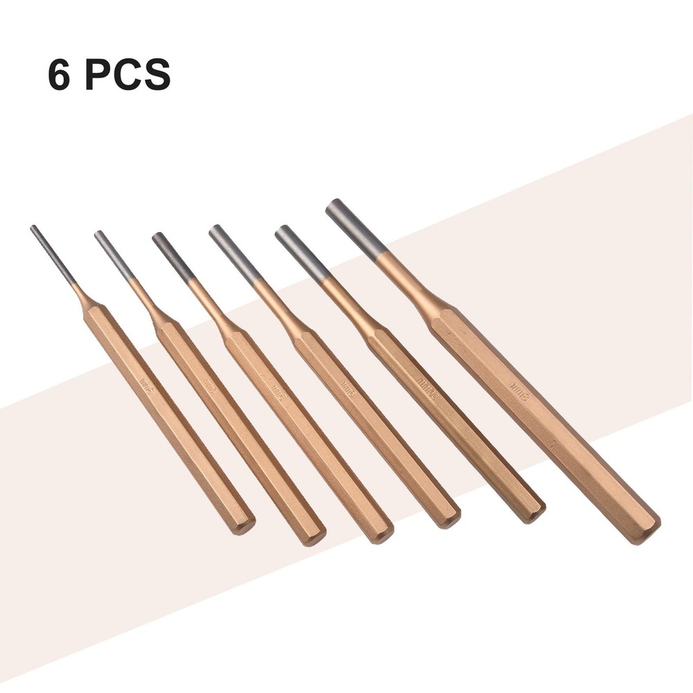 Professional Grade Cylindrical Chisel Round Head Center Punch Chisel 6pcs