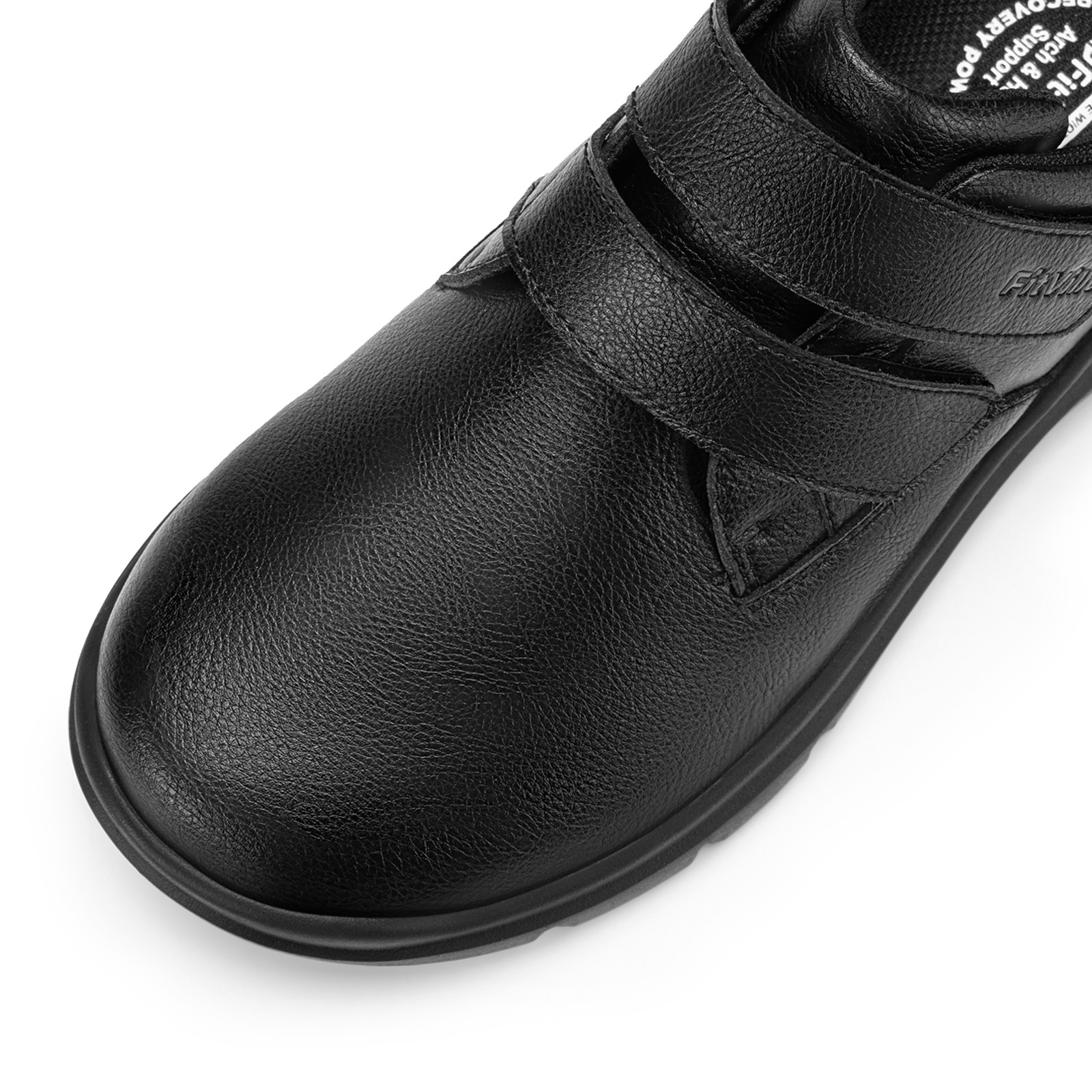 FitVille Mens Extra Wide Leather Diabetic Shoes Business Casual Dress Sneakers