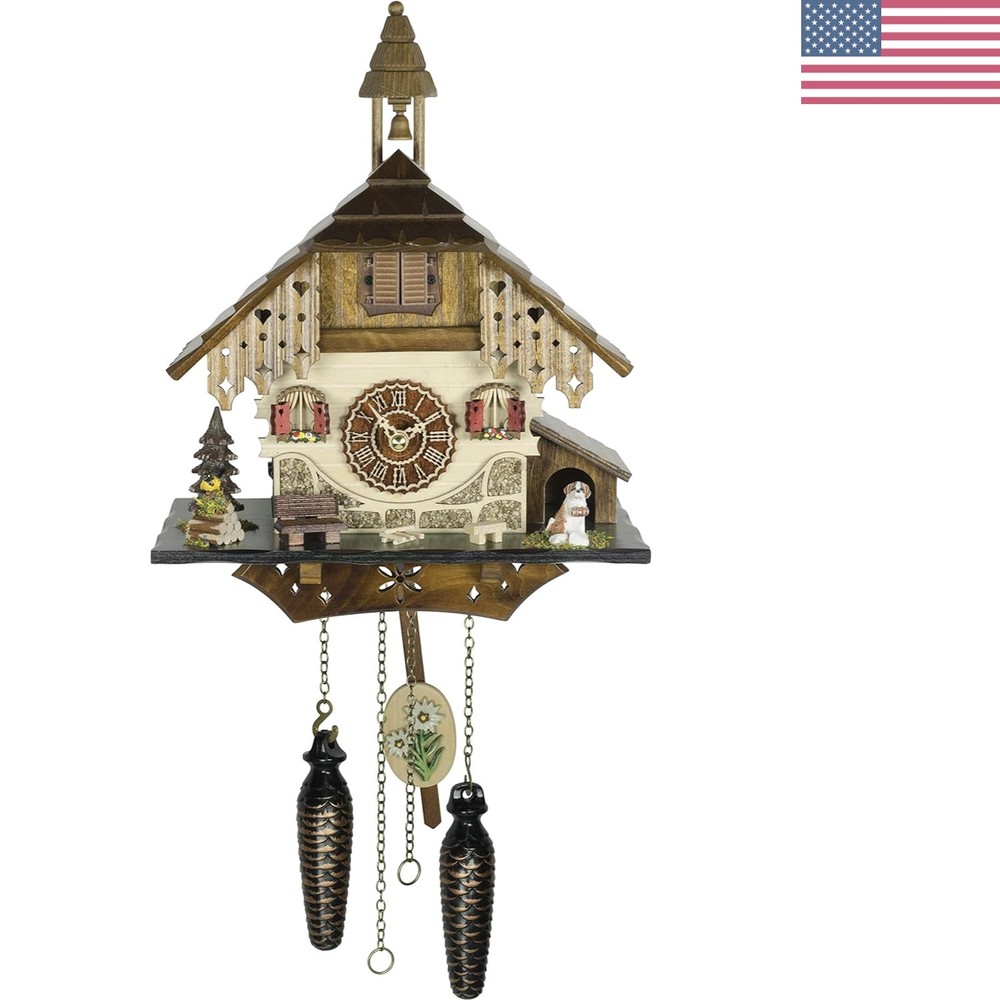 Quartz Cuckoo Clock Black Forest House with Music