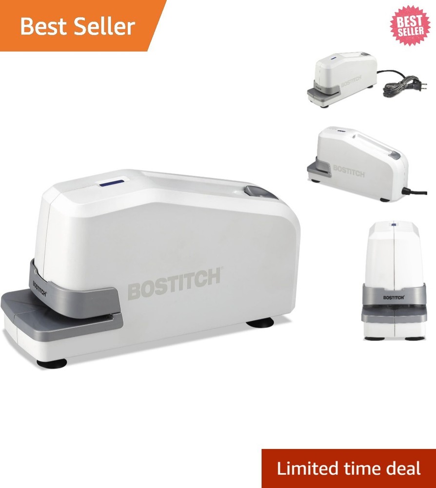 Office Impulse 30 Sheet Electric Stapler - Automatic, Metal, & White Design