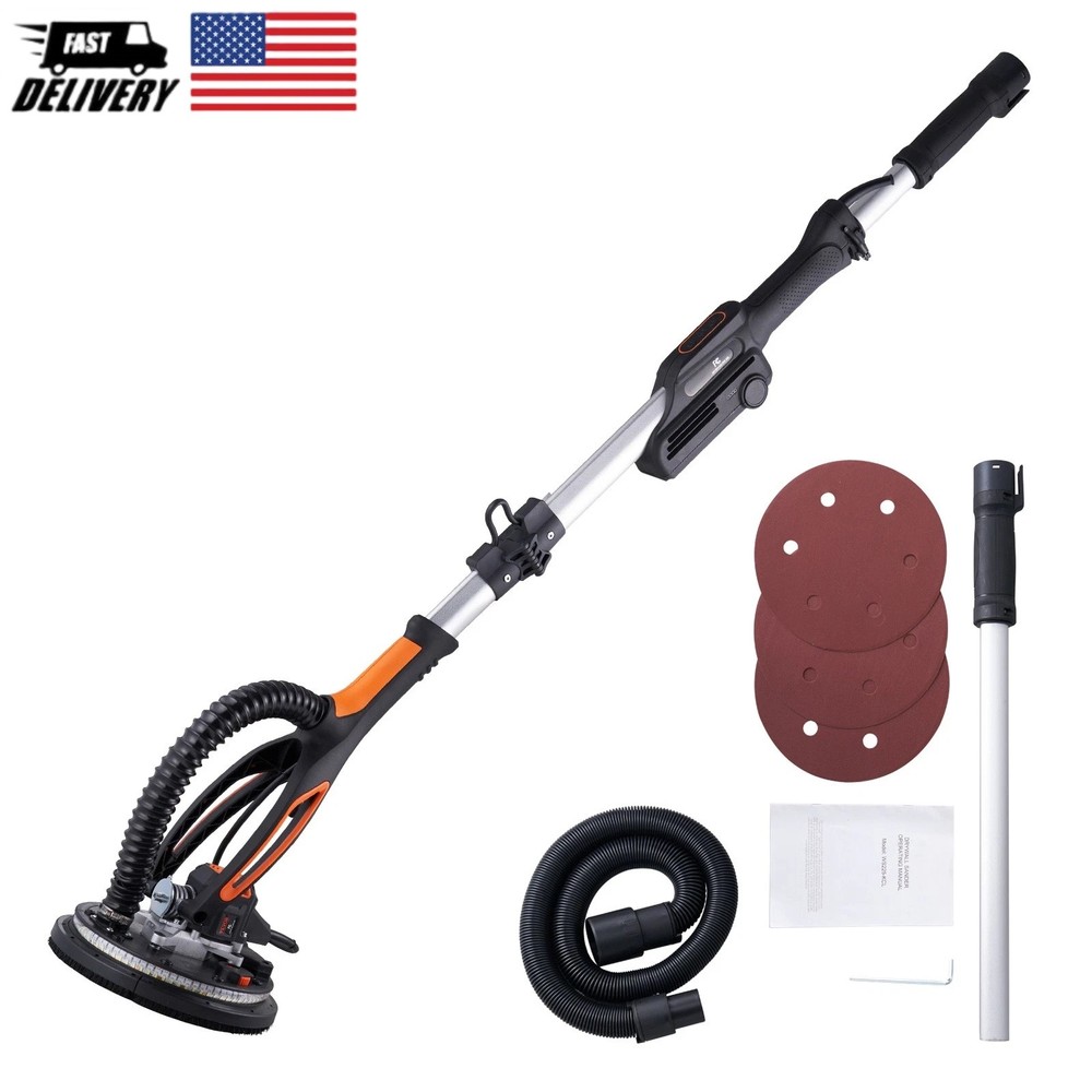Electric Foldable Drywall Sander 5 Variable Speeds 850W with LED Lights