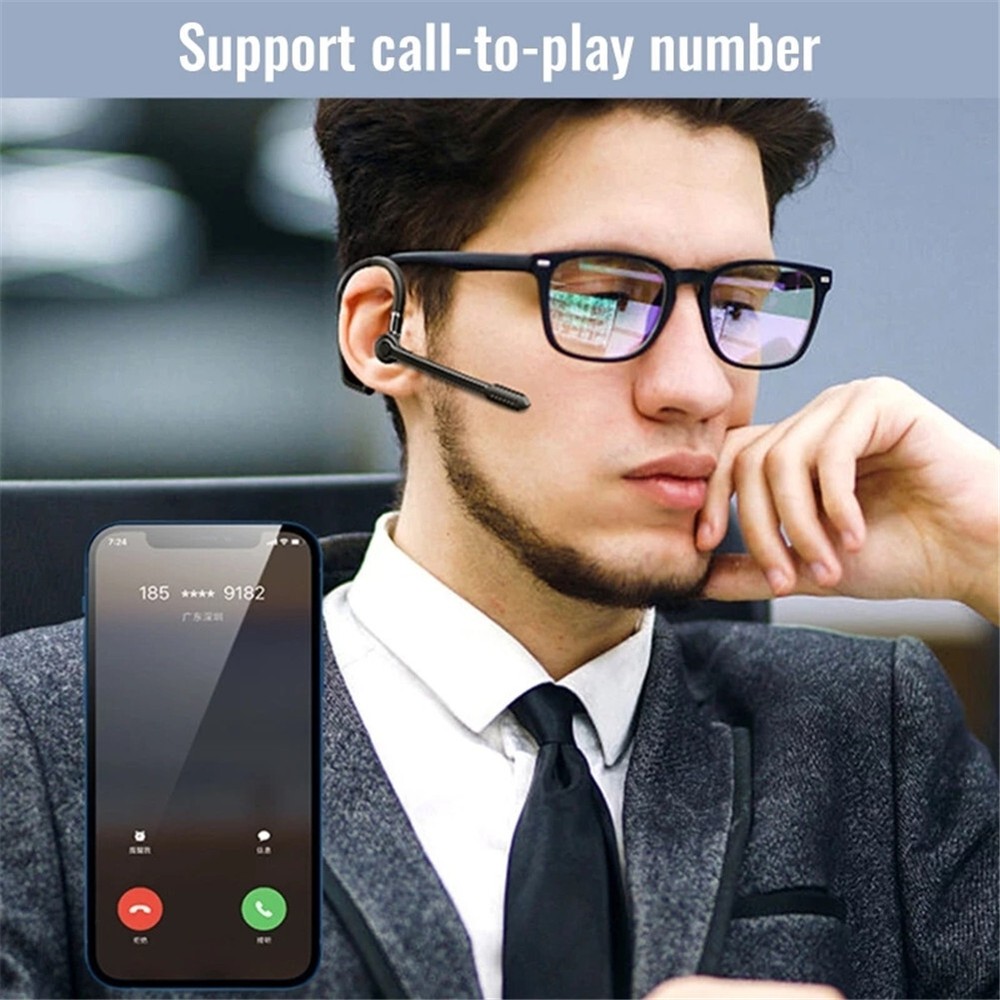 Wireless Bluetooth Earphone Hands-free Call Driver Earpiece for iOS Android