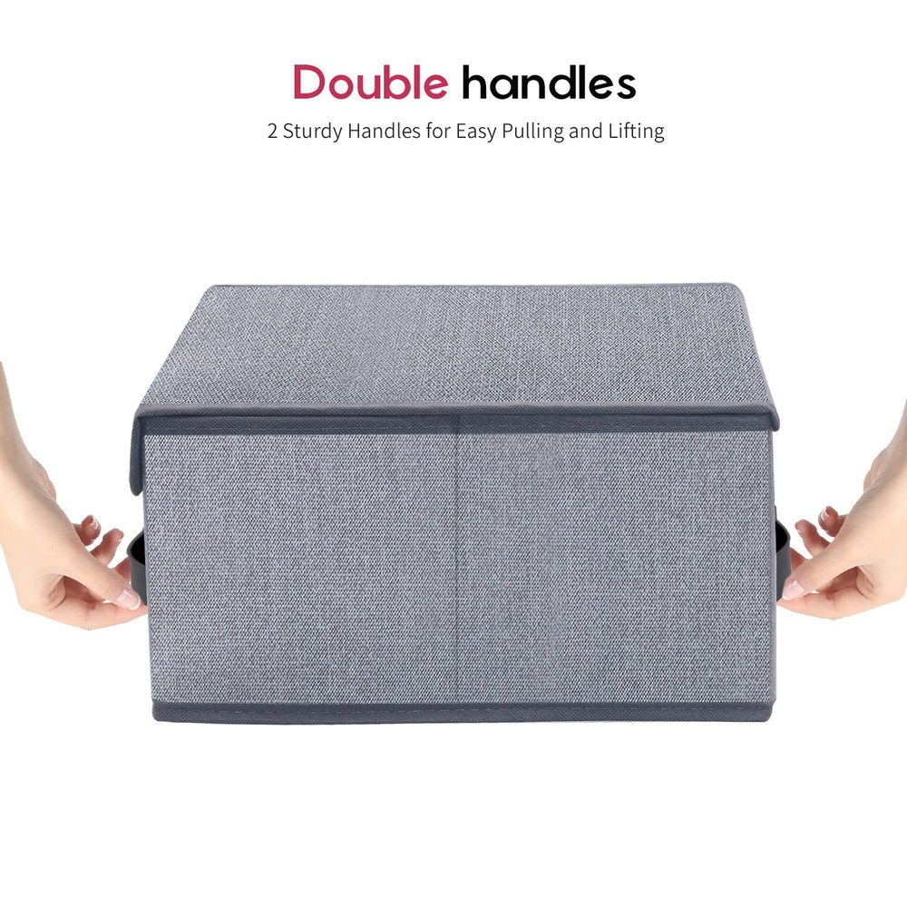Foldable Storage Bins Cubes Boxes with Lid - Storage Box Cube Cubby Basket Cl...