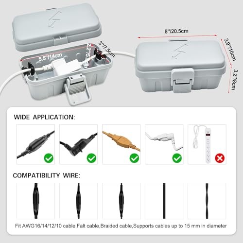 3PCS Small Weatherproof Electrical Connection Box(Inner Grey