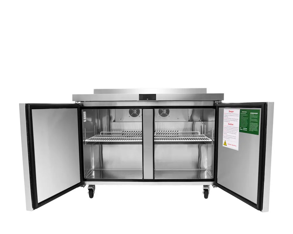 Atosa MGF8414GR 60" Wide Two Section Solid Door Work Top Freezer