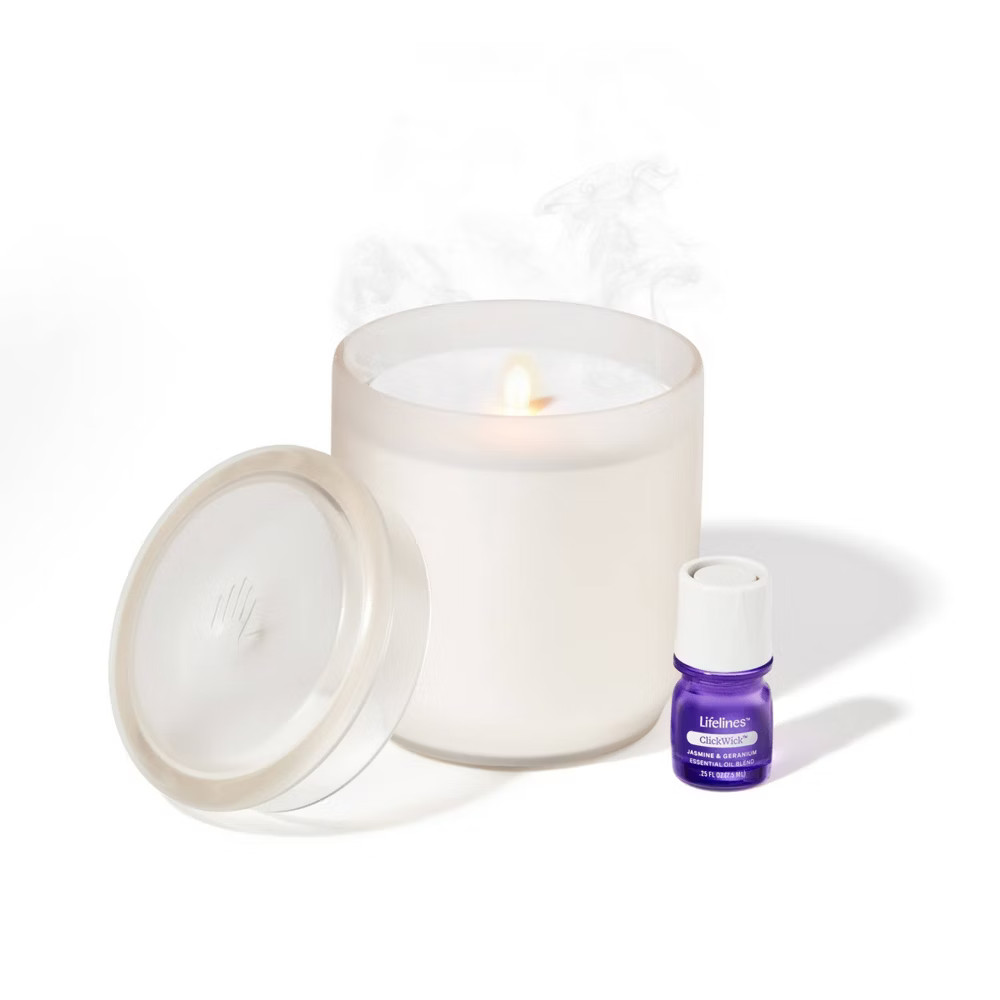 Lifelines Flameless Candle Diffuser - Frosted Glass Cream